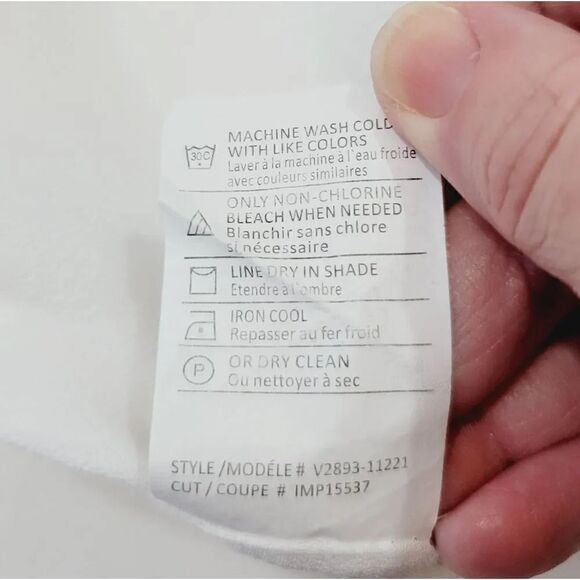 Vince Revolve Long Sleeve V Neck Tunic Top in Off White Size Small - Picture 9 of 11